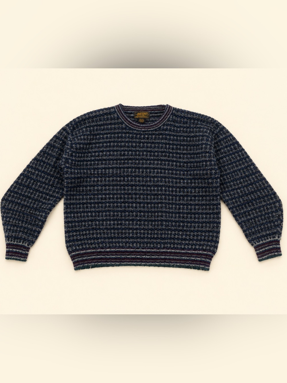 Vintage 90s Eddie Bauer 100% Shetland Wool Sweater Textured Knit Size XL